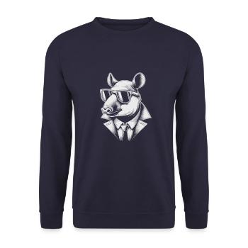 Tapir cool - Unisex Sweatshirt - navy - Front - Alina (178cm) & Michal (187cm)