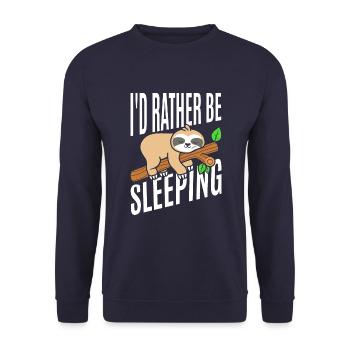 Ich Würde Lieber T-Shirt Schlafen - Unisex Pullover - Navy - Vorne - Alina (178cm) & Michal (187cm)