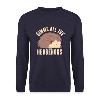 Gib Mir Alle Hedgehogs - Unisex Pullover - Navy - Vorne - Alina (178cm) & Michal (187cm)