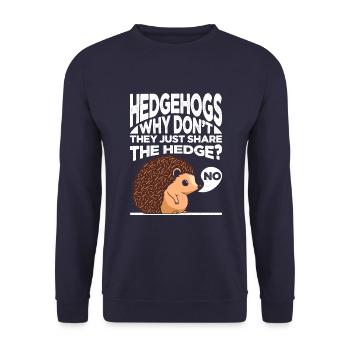 T-shirt hérisson mignon - Sweat-shirt Unisexe - marine - Devant - Alina (178cm) & Michal (187cm)