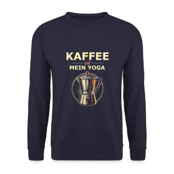Kaffee Spruch - Unisex Pullover - Navy - Vorne - Alina (178cm) & Michal (187cm)