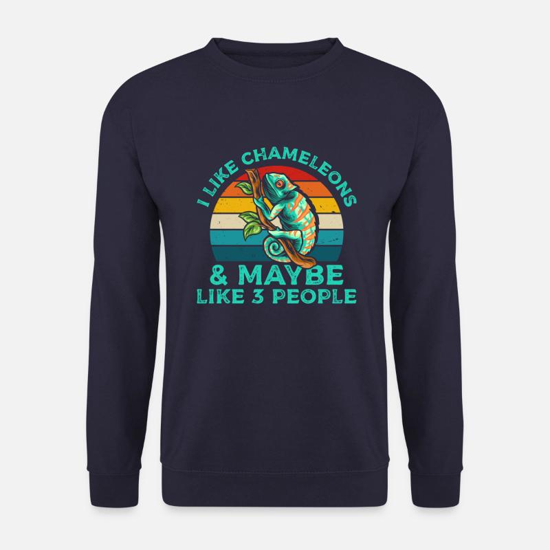 I Like Chameleons Retro T-Shirt - Unisex Sweatshirt - navy