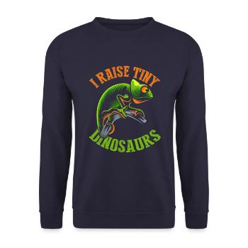 Je soulève de minuscules dinosaures, caméléon T-shirt - Sweat-shirt Unisexe - marine - Devant - Alina (178cm) & Michal (187cm)
