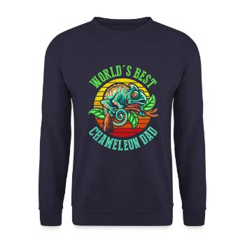 Le meilleur t-shirt Caméléon Dad au monde - Sweat-shirt Unisexe - marine - Devant - Alina (178cm) & Michal (187cm)