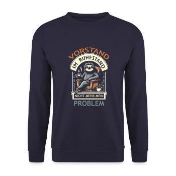 Vorstand Ruhestand - Unisex Pullover - Navy - Vorne - Alina (178cm) & Michal (187cm)