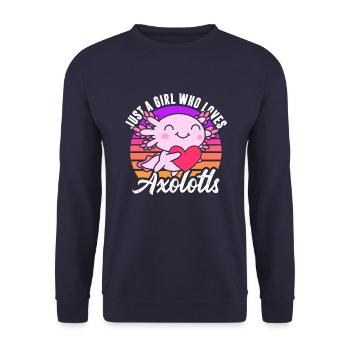 Just A Girl Who Loves Axolotls In Retro - Unisex Sweatshirt - navy - Front - Alina (178cm) & Michal (187cm)