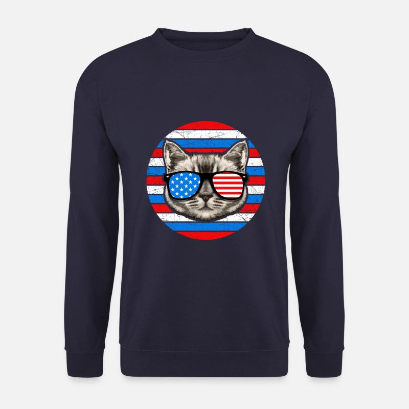 Glückliche Katze Vom Juli - Unisex Pullover - Navy