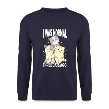 Ich War Normal - Unisex Pullover - Navy - Vorne - Alina (178cm) & Michal (187cm)