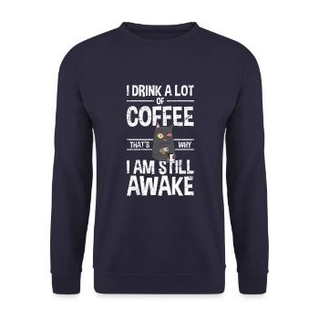 Ich Trinke Viel Kaffee - Unisex Pullover - Navy - Vorne - Alina (178cm) & Michal (187cm)