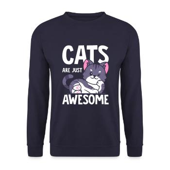 Cats are just great - Unisex Sweatshirt - navy - Front - Alina (178cm) & Michal (187cm)