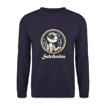 Sekt Schildkröte - Unisex Pullover - Navy - Vorne - Alina (178cm) & Michal (187cm)