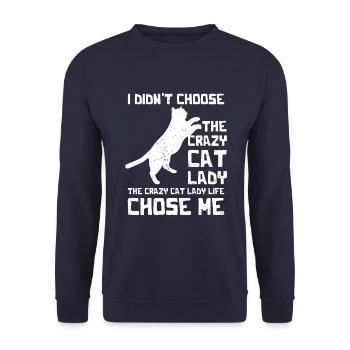 Je n’ai pas choisi le chat fou - Sweat-shirt Unisexe - marine - Devant - Alina (178cm) & Michal (187cm)