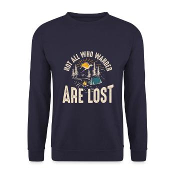 Nicht Alle Die Herumirren Sind Verloren - Unisex Pullover - Navy - Vorne - Alina (178cm) & Michal (187cm)
