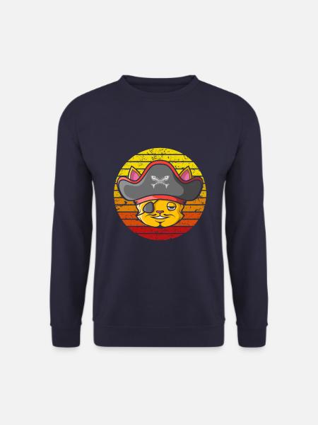 Chat pirate rétro - Sweat-shirt Unisexe - marine