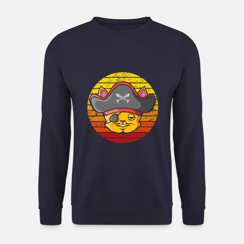 Piratenkatze Retro - Unisex Pullover - Navy