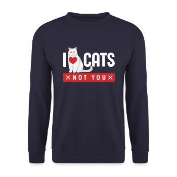 J’aime les chats, pas toi - Sweat-shirt Unisexe - marine - Devant - Alina (178cm) & Michal (187cm)