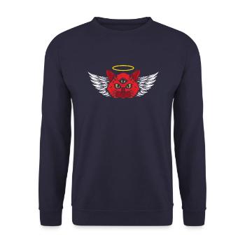 Trois yeux d’un chat diable T-shirt - Sweat-shirt Unisexe - marine - Devant - Alina (178cm) & Michal (187cm)