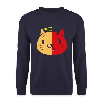 Chat à deux visages et diable T-shirt - Sweat-shirt Unisexe - marine - Devant - Alina (178cm) & Michal (187cm)
