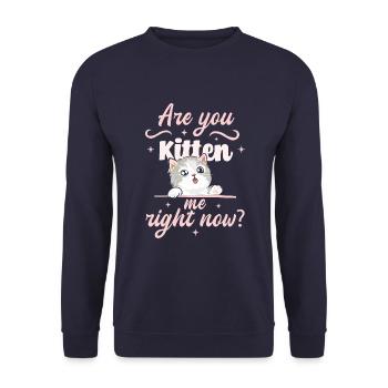 Êtes-vous un chaton maintenant ? - Sweat-shirt Unisexe - marine - Devant - Alina (178cm) & Michal (187cm)