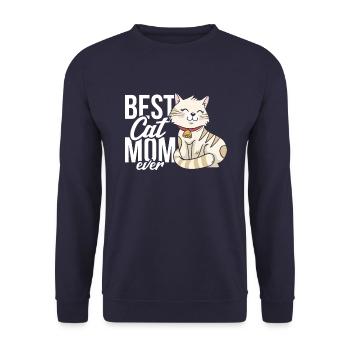 Best Cat Mom Ever - Unisex Sweatshirt - navy - Front - Alina (178cm) & Michal (187cm)