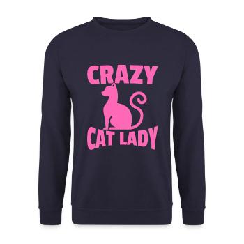 Dame de chat fou - Sweat-shirt Unisexe - marine - Devant - Alina (178cm) & Michal (187cm)