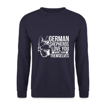 Les bergers allemands vous aiment - Sweat-shirt Unisexe - marine - Devant - Alina (178cm) & Michal (187cm)