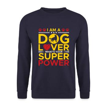 Je suis un amoureux des chiens - Sweat-shirt Unisexe - marine - Devant - Alina (178cm) & Michal (187cm)
