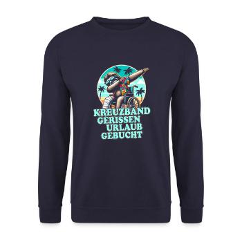 Kreuzbandriss - Unisex Pullover - Navy - Vorne - Alina (178cm) & Michal (187cm)