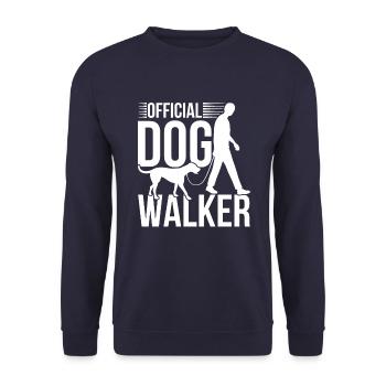 Official Dog Walker - Unisex Sweatshirt - navy - Front - Alina (178cm) & Michal (187cm)