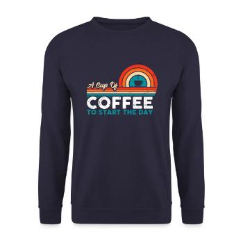 A cup of coffee to start the day - Unisex Sweatshirt - navy - Front - Alina (178cm) & Michal (187cm)