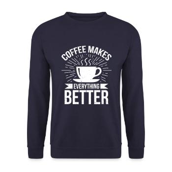 Le café rend tout meilleur - Sweat-shirt Unisexe - marine - Devant - Alina (178cm) & Michal (187cm)