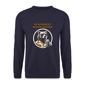 Es schmeckt schon wieder - Unisex Pullover - Navy - Vorne - Alina (178cm) & Michal (187cm)