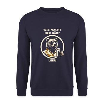 Wie macht der Bär? leer - Unisex Pullover - Navy - Vorne - Alina (178cm) & Michal (187cm)