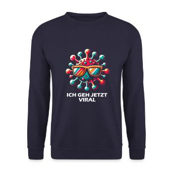 Viral gehen Virus - Unisex Pullover - Navy - Vorne - Alina (178cm) & Michal (187cm)