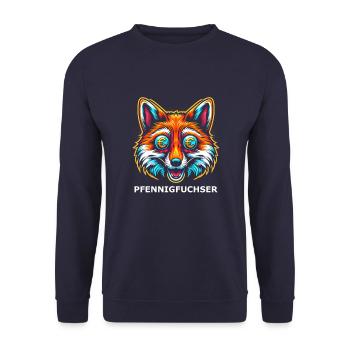 Pfennigfuchser - Unisex Pullover - Navy - Vorne - Alina (178cm) & Michal (187cm)