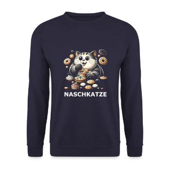 Naschkatze - Unisex Pullover - Navy - Vorne - Alina (178cm) & Michal (187cm)