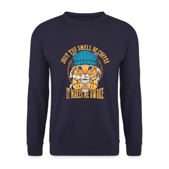 Just the smell of coffee - Unisex Sweatshirt - navy - Front - Alina (178cm) & Michal (187cm)