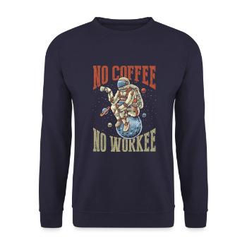 Kein Kaffee, Kein Workee - Unisex Pullover - Navy - Vorne - Alina (178cm) & Michal (187cm)