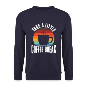 Take a little coffee break retro - Unisex Sweatshirt - navy - Front - Alina (178cm) & Michal (187cm)
