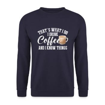 Das Ist, Was Ich Tue - Unisex Pullover - Navy - Vorne - Alina (178cm) & Michal (187cm)