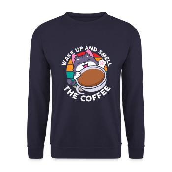 Réveillez-vous et sentez l’odeur du café rétro - Sweat-shirt Unisexe - marine - Devant - Alina (178cm) & Michal (187cm)