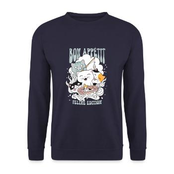 Bon Appetit feline edition - Unisex Sweatshirt - navy - Front - Alina (178cm) & Michal (187cm)