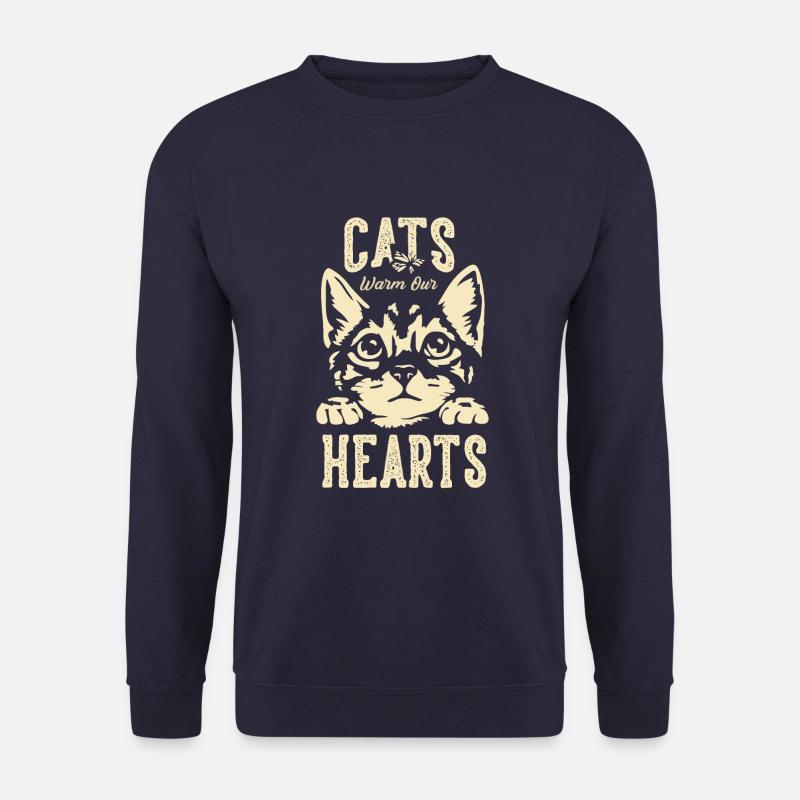 Cats warm our hearts - Unisex Sweatshirt - navy