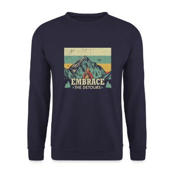 Embrassez les détours - Sweat-shirt Unisexe - marine - Devant - Alina (178cm) & Michal (187cm)