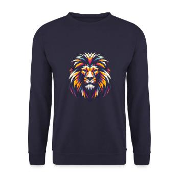 Lion polygonal - Sweat-shirt Unisexe - marine - Devant - Alina (178cm) & Michal (187cm)