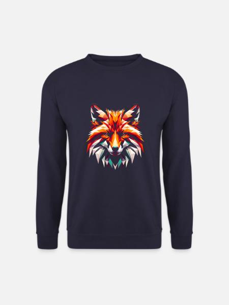 Polygon Geometric Fox - Unisex Sweatshirt - navy