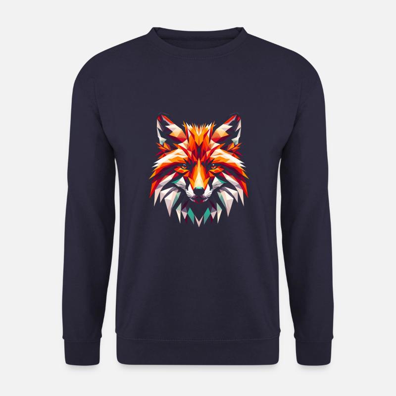 Polygon Geometric Fox - Unisex Sweatshirt - navy