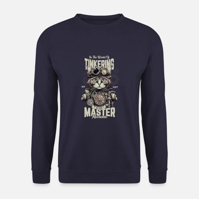 Dans le monde de l’artisanat de mon chat - Sweat-shirt Unisexe - marine
