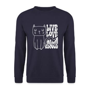 Live Love Rescue - Unisex Sweatshirt - navy - Front - Alina (178cm) & Michal (187cm)