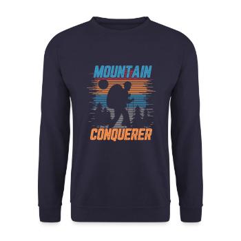Mountain conquerer - Unisex Sweatshirt - navy - Front - Alina (178cm) & Michal (187cm)